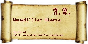 Neumüller Mietta névjegykártya